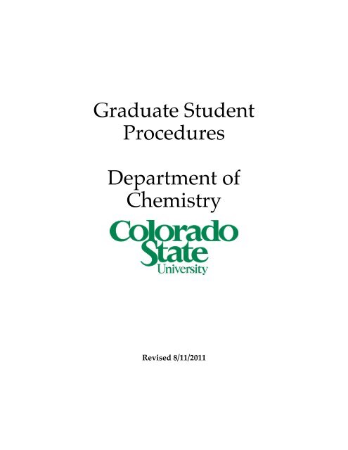 The Green Book - Department of Chemistry - Colorado State University