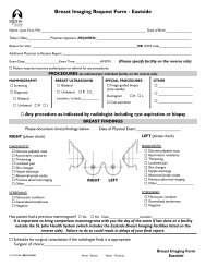 Breast Imaging Request Form - Eastside - St. John Health System