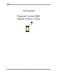 User manual Diagnostic system OBD Manual version 1.5 Eng