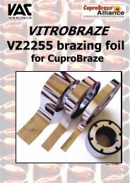 Vitrobraze VZ2255 Brazing Foil for CuproBraze