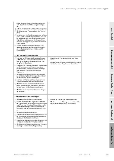 Evaluierung HOAI. Aktualisierung der Leistungsbilder - SRL