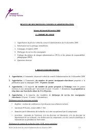 RELEVE DE DECISIONS DU CONSEIL D'ADMINISTRATION ...