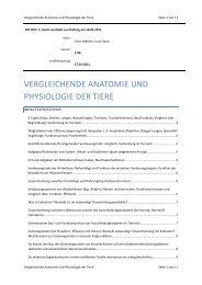 Vergleichende Anatomie und Physiologie der Tiere - limenet.ch