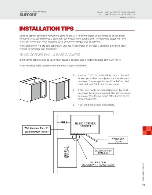 INSTALLATION TIPS - Euro-Rite Cabinets