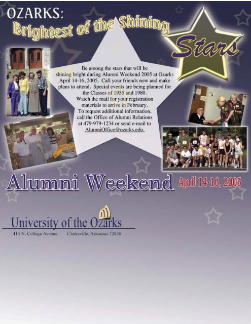 Today,FALL/WINTER 2004 1 - University of the Ozarks