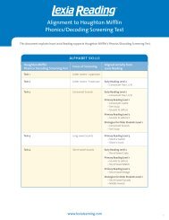 Houghton Mifflin Phonics/Decoding Screening Test - Lexia Learning