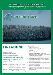 WBV Info 1-2014 (pdf) - Waldbesitzerverein Schierling wV