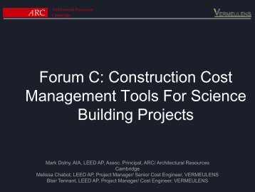 Forum C: Construction Cost Management Tools For ... - Tradeline, Inc.