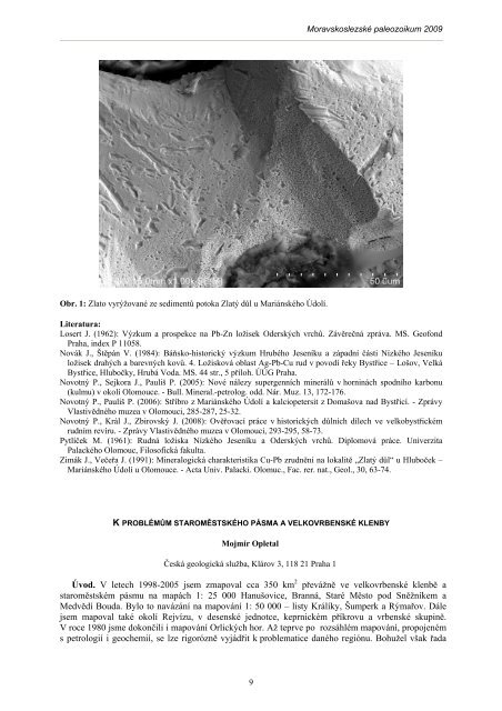 MORAVSKOSLEZSKÃ PALEOZOIKUM 2009 - Katedra geologie UP