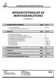 INFRAROTSTRAHLER SX MONTAGEANLEITUNG  - Progatec SA