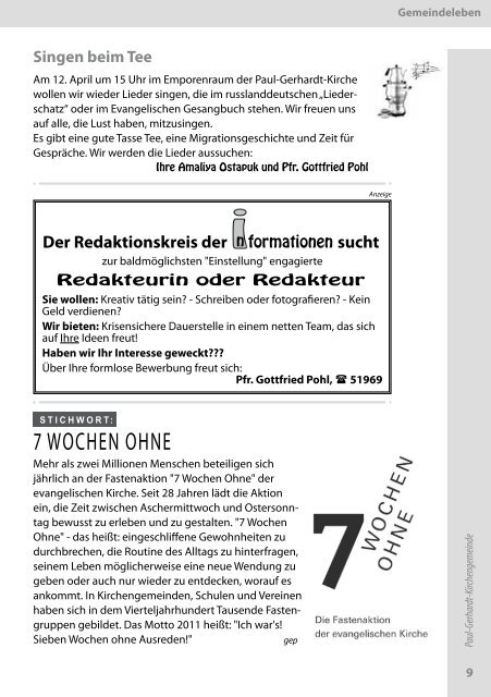 1-2011 - Paul-Gerhardt-Kirchengemeinde - Friedrichshafen