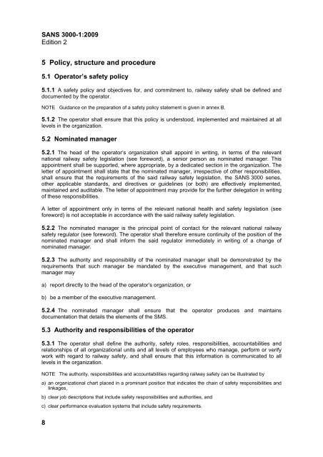 SANS 3000-1:2009 - Railway Safety Regulator