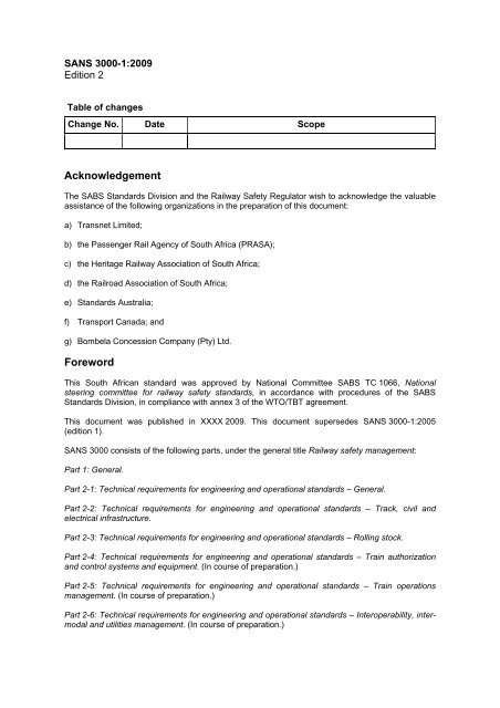 SANS 3000-1:2009 - Railway Safety Regulator