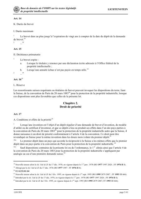 Loi fÃ©dÃ©rale sur les brevets d'invention - Farmers' Rights website