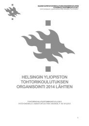 helsingin yliopiston tohtorikoulutuksen organisointi 2014 ... - Helsinki.fi
