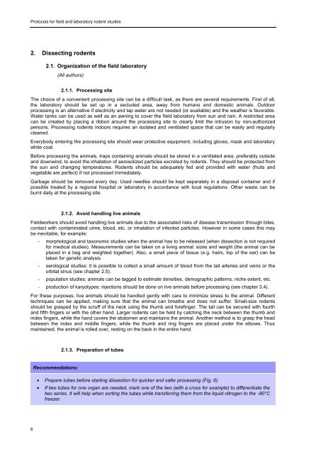 Protocols for field and laboratory rodent studies - HAL