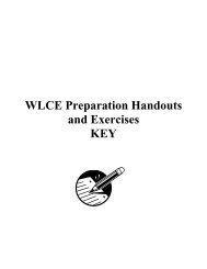 WLCE Preparation Handouts and Exercises KEY - Wheelock College