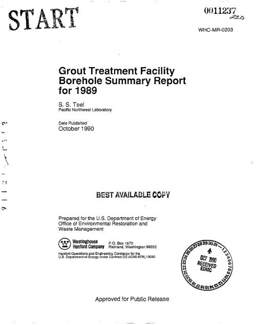 Grout Treatment Facility Borehole Summary Report ... - Hanford Site