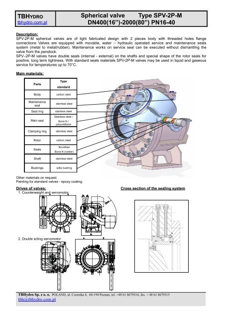 Spherical valve Type SPV-2P-M DN400(16â)-2000(80â) PN16-40