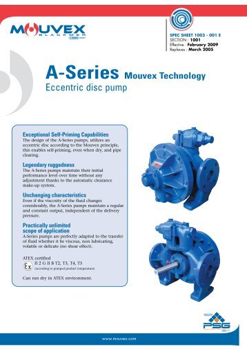A-SERIES Mouvex Technology Eccentric Disc Pump - PSG Dover