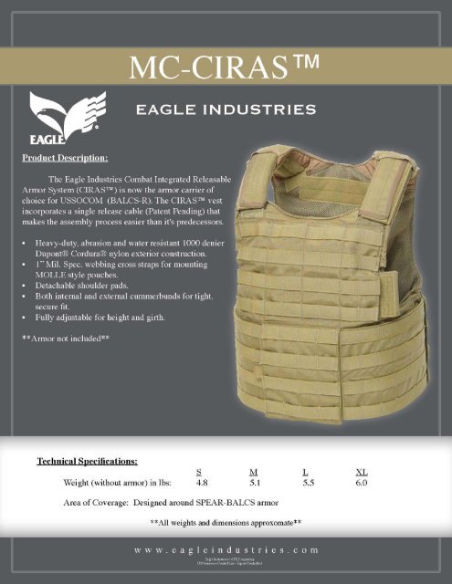 Eagle Ciras Vest Manual Eagle Ciras Vest Manual
