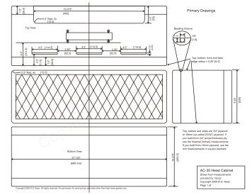 measurements of the AC -30 head cabinet.