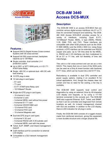 DCB-AM 3440 Access DCS-MUX - DCB Inc.