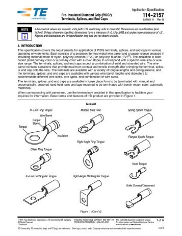 Pre- Insulated Diamond Grip (PIDG*) Terminals ... - Soemtron.org