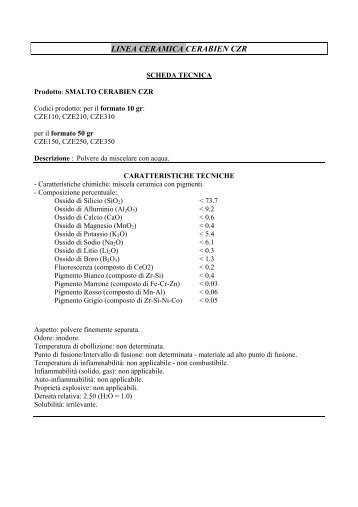 scarica la scheda tecnica smalto cerabien czr in - Simex