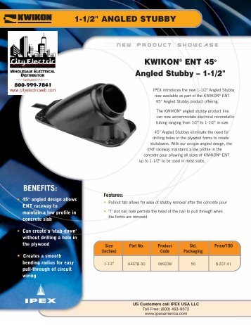 Kwkion 45 D Angle Stubby - Ipex USA LLC