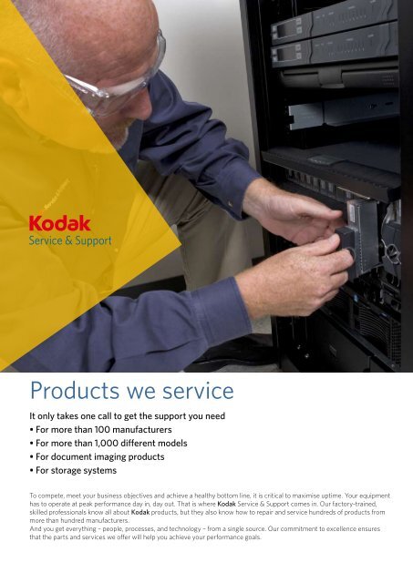 Products we service - Kodak