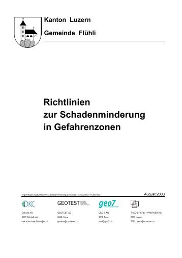 Richtlinien zur Schadenminderung in ... - Gemeinde Flühli