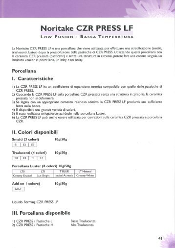 Scarica il pdf - Noritake CZR PRESS LF - Simex