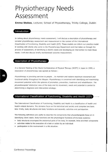 Assessment of Older People's Health and Social Care Needs and ...