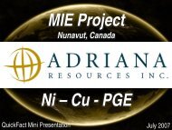 MIE Project - Adriana Resources Inc.