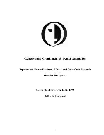 Genetics and Craniofacial & Dental Anomalies - National Institute of ...