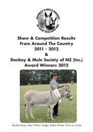 2012 Awards in pdf - Donkey & Mule Society of New Zealand