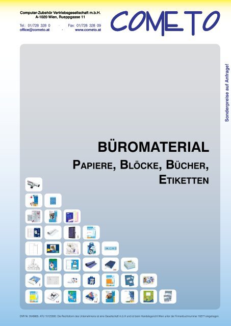 PDF-Katalog Papiere, BlÃ¶cke, BÃ¼cher, Etiketten - Cometo