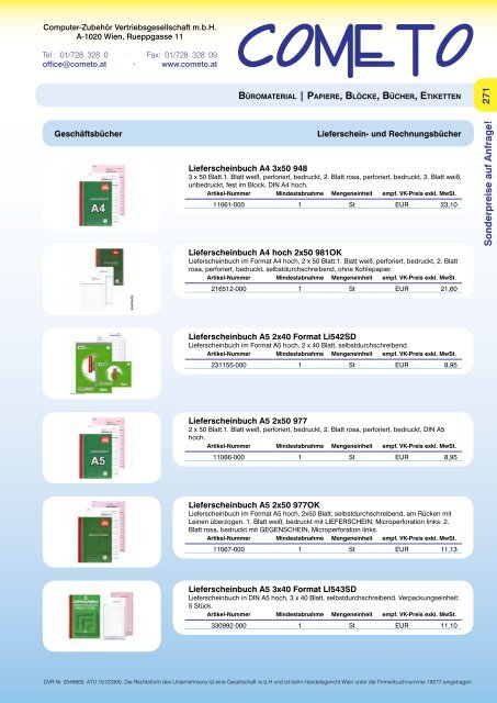 PDF-Katalog Papiere, BlÃ¶cke, BÃ¼cher, Etiketten - Cometo