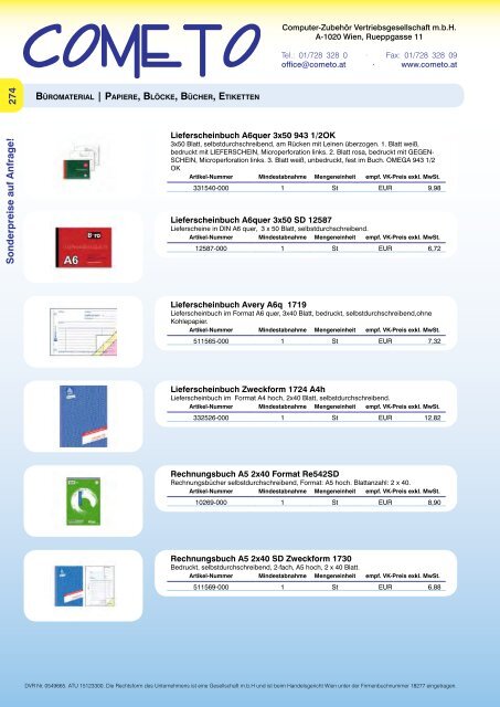 PDF-Katalog Papiere, BlÃ¶cke, BÃ¼cher, Etiketten - Cometo