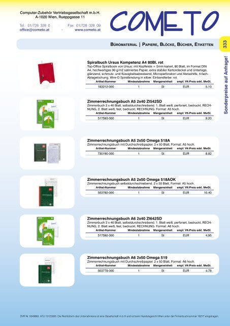 PDF-Katalog Papiere, BlÃ¶cke, BÃ¼cher, Etiketten - Cometo