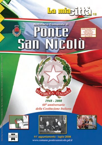 Notiziario comunale N. 2/2008 - Luglio - Comune di Ponte San NicolÃ²