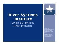 Upper San Marcos River Projects by Mary Van Zant, RSI