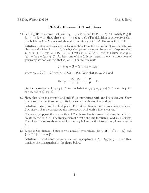 EE364a Homework 1 solutions
