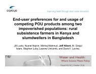 End-user preferences for and usage of competing POU ... - Aquaya