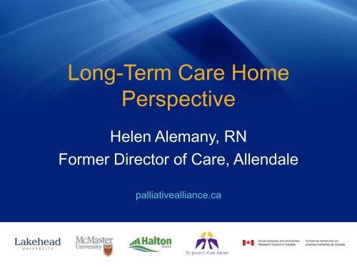 Lessons Learned - Quality Palliative Care in Long Term Care