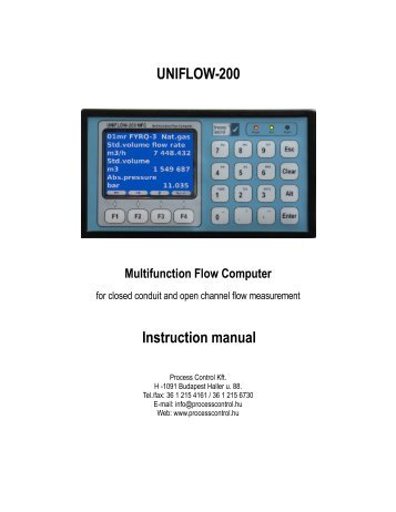 UNIFLOW-200 Instruction manual - Process Control Kft
