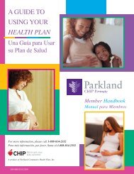 A GUiDe TO USinG yOUr - Parkland Community Health Plan, Inc.