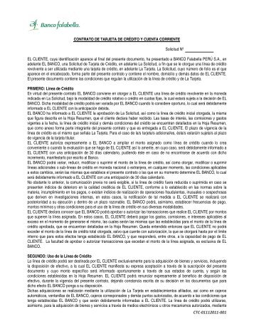 Contrato Tarjeta de CrÃ©dito y Cuenta Corriente - Banco Falabella