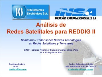 AnÃ¡lisis de Redes Satelitales para REDDIG II Seminario ... - ICAO